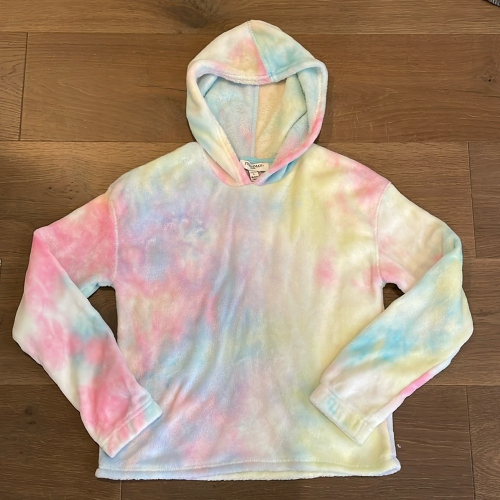 Freshman Size Large 10 / 12 Super Soft Hooded Sweatshirt Pastel Watercolors